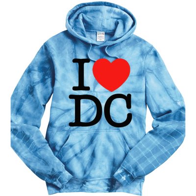 I Heart Love Washington WA DC Classic Font Tie Dye Hoodie