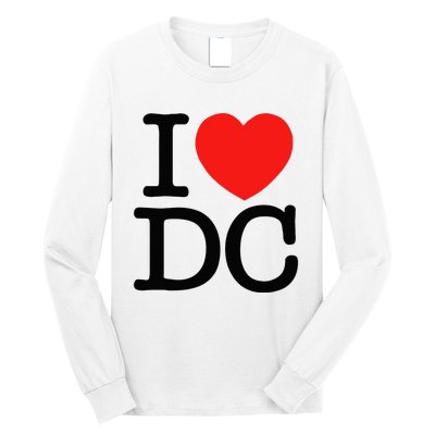 I Heart Love Washington WA DC Classic Font Long Sleeve Shirt