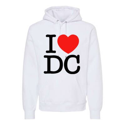 I Heart Love Washington WA DC Classic Font Premium Hoodie