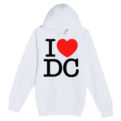 I Heart Love Washington WA DC Classic Font Premium Pullover Hoodie