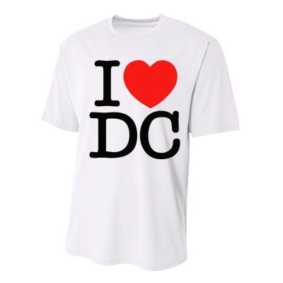 I Heart Love Washington WA DC Classic Font Performance Sprint T-Shirt