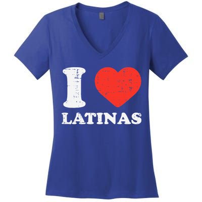 I Heart Latinas Funny Love Latinx Mom Girlfriend Wife Women's V-Neck T-Shirt