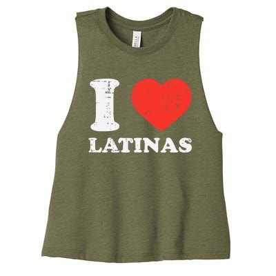 I Heart Latinas Funny Love Latinx Mom Girlfriend Wife Women's Racerback Cropped Tank