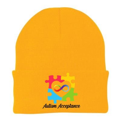 Infinity Heart Love Autism Awareness Acceptance Knit Cap Winter Beanie