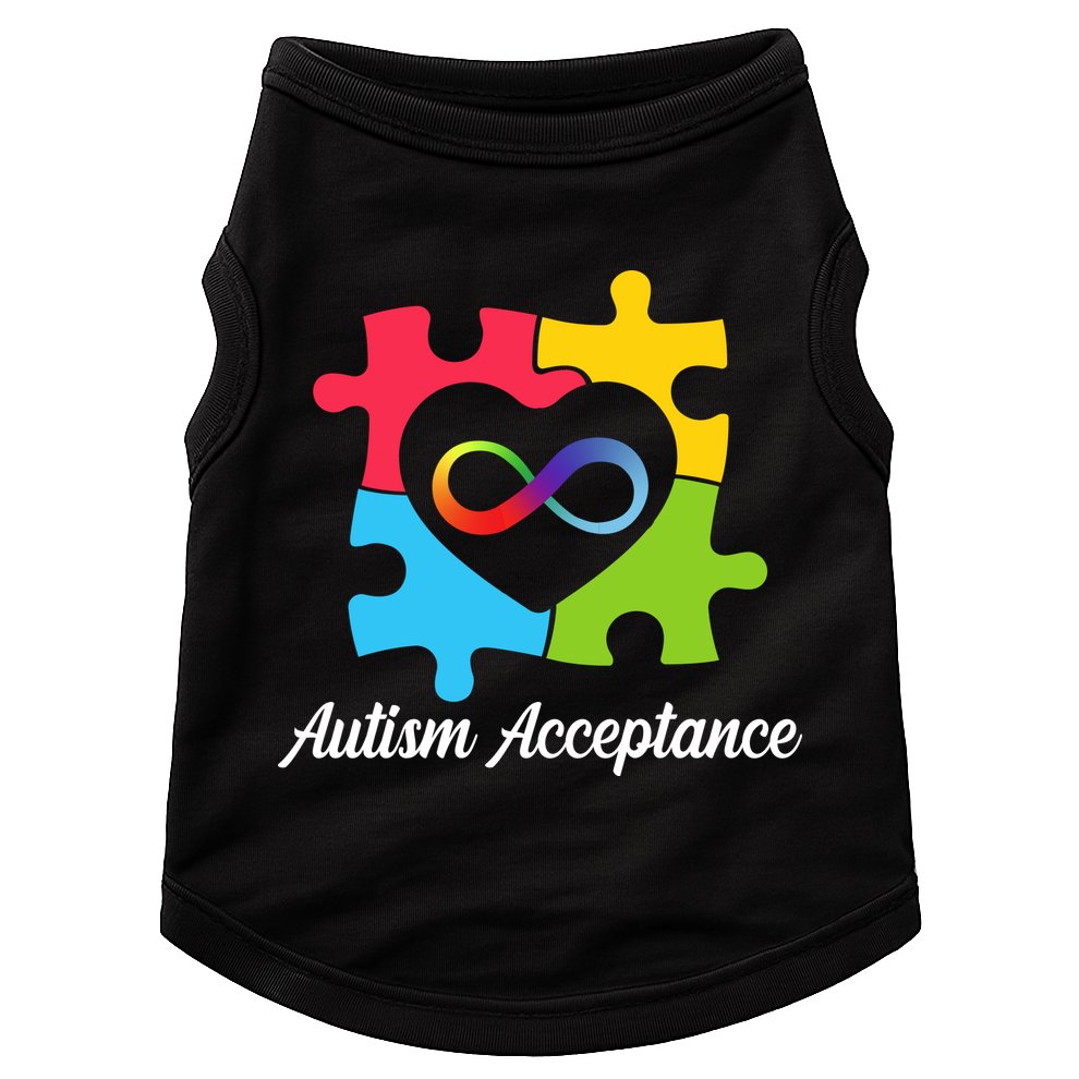 Infinity Heart Love Autism Awareness Acceptance Doggie Tank