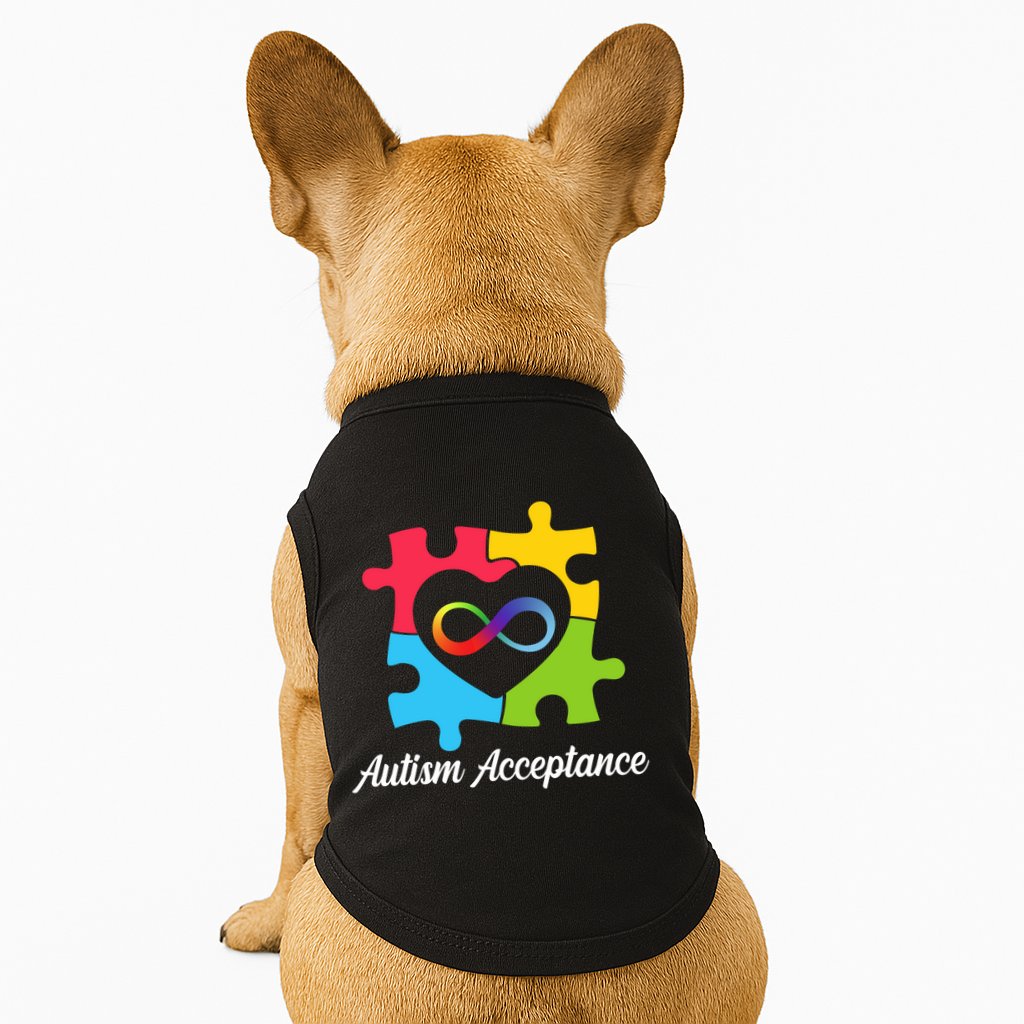Infinity Heart Love Autism Awareness Acceptance Doggie Tank
