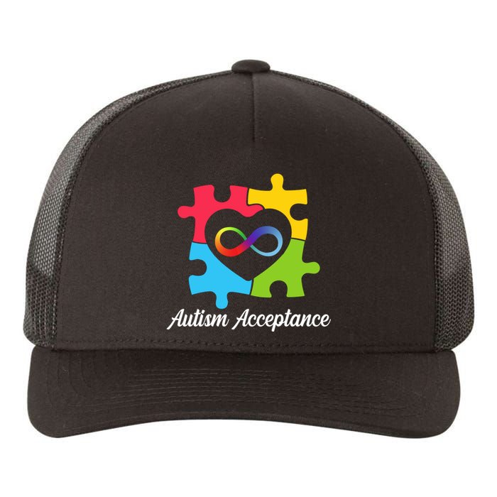 Infinity Heart Love Autism Awareness Acceptance Yupoong Adult 5-Panel Trucker Hat