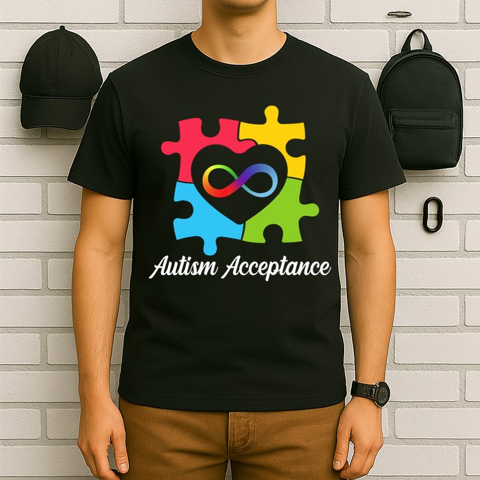 Infinity Heart Love Autism Awareness Acceptance T-Shirt