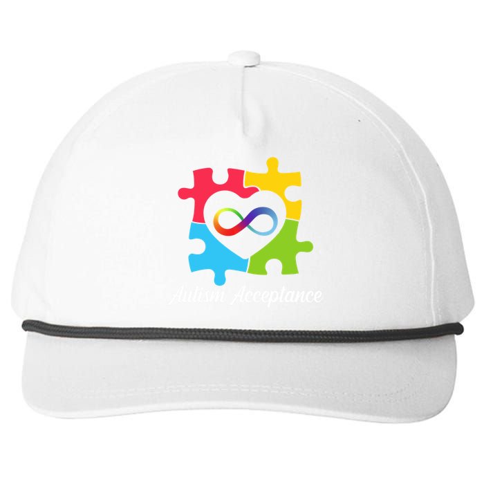 Infinity Heart Love Autism Awareness Acceptance Snapback Five-Panel Rope Hat