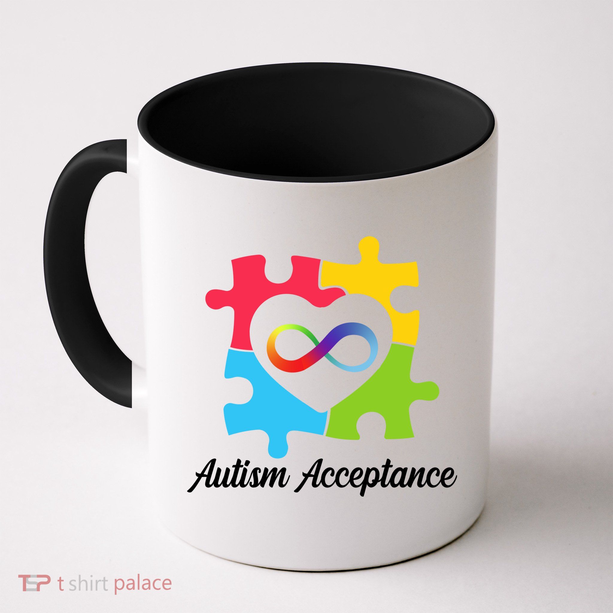 Infinity Heart Love Autism Awareness Acceptance Mug