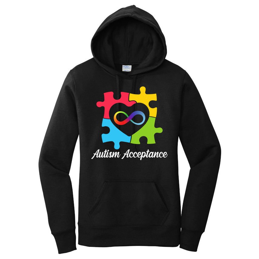 Infinity Heart Love Autism Awareness Acceptance Women's Pullover Hoodie