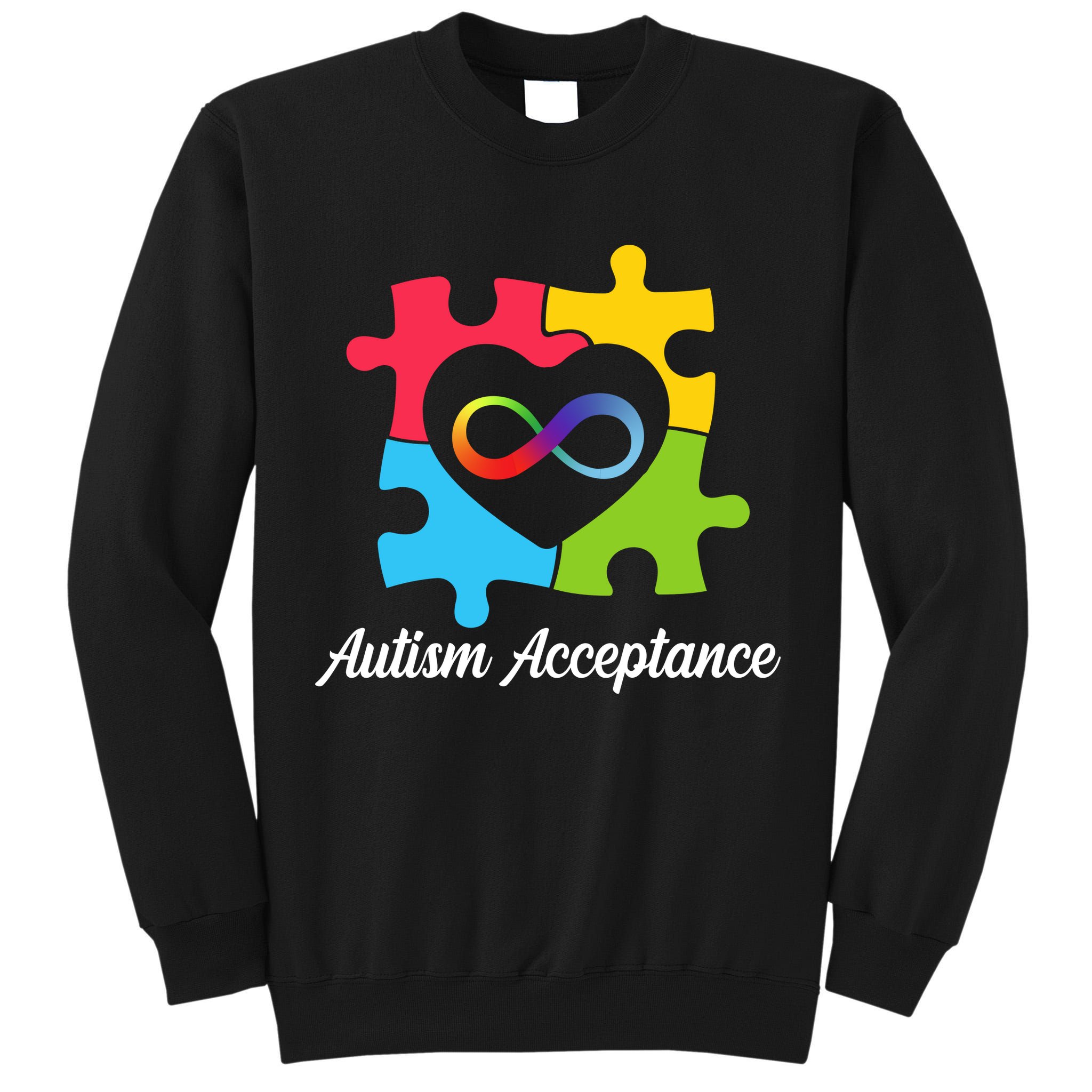 Infinity Heart Love Autism Awareness Acceptance Tall Sweatshirt