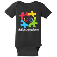 Infinity Heart Love Autism Awareness Acceptance Baby Bodysuit