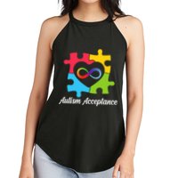 Infinity Heart Love Autism Awareness Acceptance Women's Perfect Tri Rocker Tank