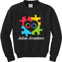 Infinity Heart Love Autism Awareness Acceptance Kids Sweatshirt