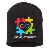 Infinity Heart Love Autism Awareness Acceptance Short Acrylic Beanie