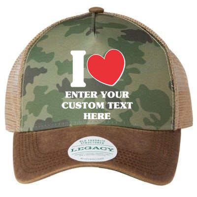 I Heart Love Custom Text Personalize Legacy Tie Dye Trucker Hat