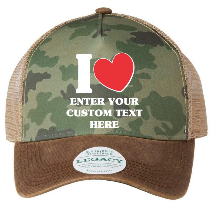 I Heart Love Custom Text Personalize Legacy Tie Dye Trucker Hat