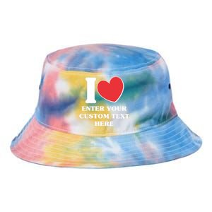 I Heart Love Custom Text Personalize Tie Dye Newport Bucket Hat