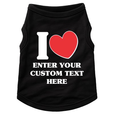 I Heart Love Custom Text Personalize Doggie Tank