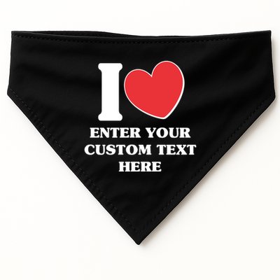 I Heart Love Custom Text Personalize USA-Made Doggie Bandana