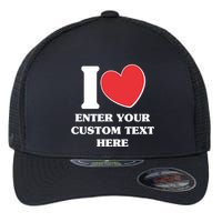 I Heart Love Custom Text Personalize Flexfit Unipanel Trucker Cap