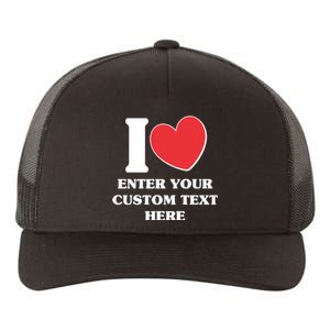 I Heart Love Custom Text Personalize Yupoong Adult 5-Panel Trucker Hat