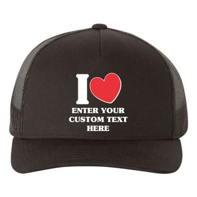I Heart Love Custom Text Personalize Yupoong Adult 5-Panel Trucker Hat