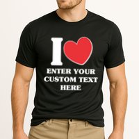 I Heart Love Custom Text Personalize Performance Shirt