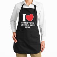 I Heart Love Custom Text Personalize Apron
