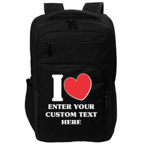 I Heart Love Custom Text Personalize Impact Tech Backpack