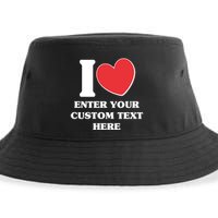 I Heart Love Custom Text Personalize Sustainable Bucket Hat