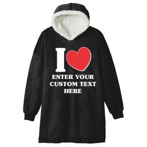 I Heart Love Custom Text Personalize Hooded Wearable Blanket