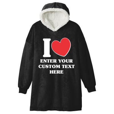 I Heart Love Custom Text Personalize Hooded Wearable Blanket