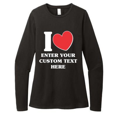 I Heart Love Custom Text Personalize Womens CVC Long Sleeve Shirt