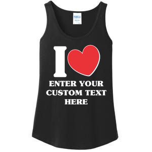 I Heart Love Custom Text Personalize Ladies Essential Tank