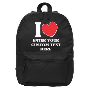 I Heart Love Custom Text Personalize 16 in Basic Backpack