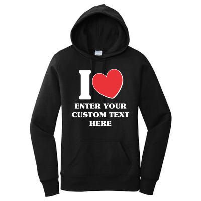 I Heart Love Custom Text Personalize Women's Pullover Hoodie