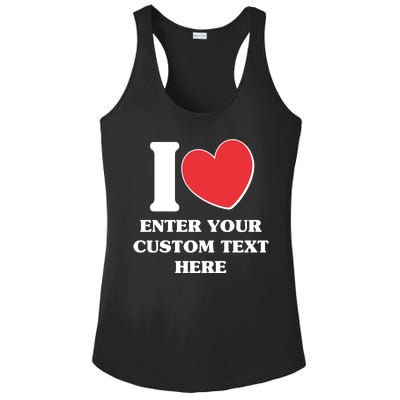 I Heart Love Custom Text Personalize Ladies PosiCharge Competitor Racerback Tank