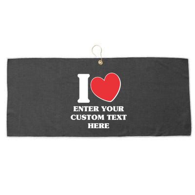 I Heart Love Custom Text Personalize Large Microfiber Waffle Golf Towel