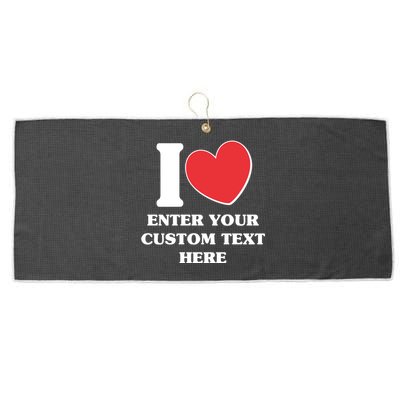 I Heart Love Custom Text Personalize Large Microfiber Waffle Golf Towel