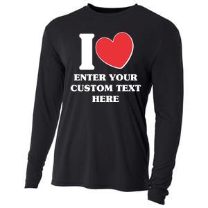 I Heart Love Custom Text Personalize Cooling Performance Long Sleeve Crew