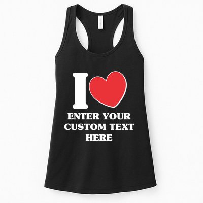 I Heart Love Custom Text Personalize Womens Tank Top