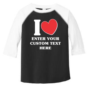 I Heart Love Custom Text Personalize Toddler Fine Jersey T-Shirt