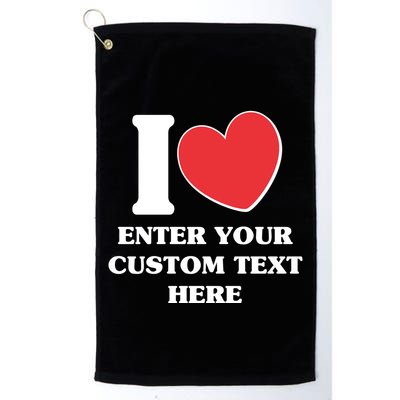 I Heart Love Custom Text Personalize Golf Towel