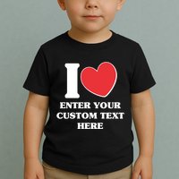 I Heart Love Custom Text Personalize Toddler T-Shirt