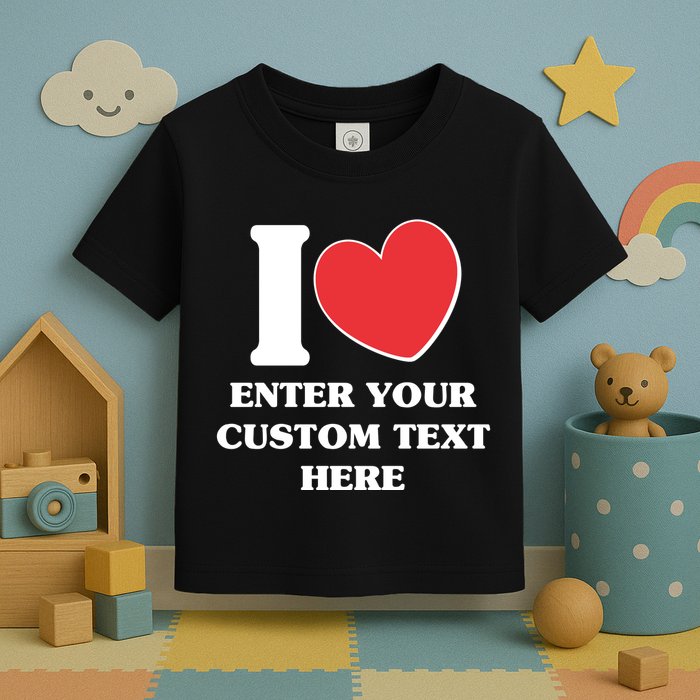 I Heart Love Custom Text Personalize Toddler T-Shirt