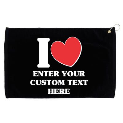 I Heart Love Custom Text Personalize Grommeted Golf Towel