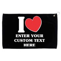 I Heart Love Custom Text Personalize Grommeted Golf Towel