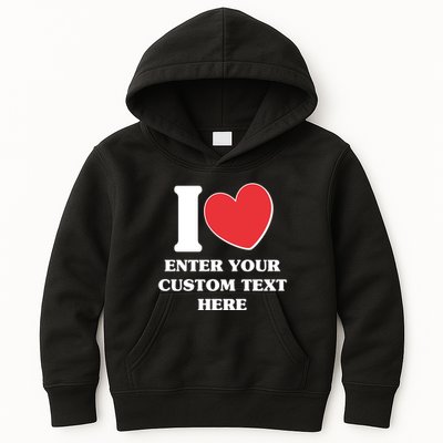 I Heart Love Custom Text Personalize Kids Hoodie